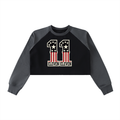 Raw-Hem Color-Block Raglan Crop Sweatshirt