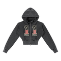 Vintage Washed Cropped Fleece Hoodie