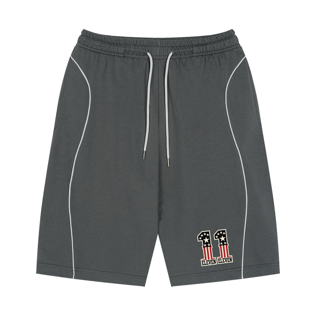 Unisex Piping Drawstring Shorts