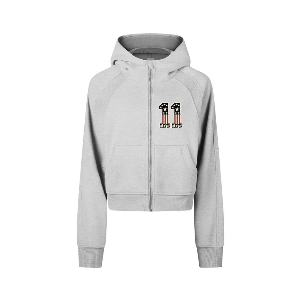 Cropped Zip-Through Hoodie