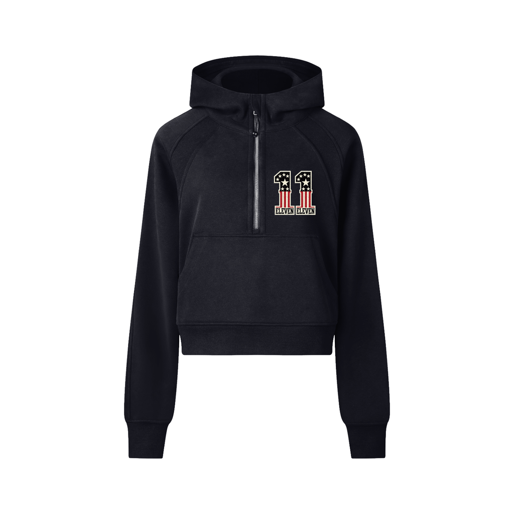Cropped Half-Zip Hoodie